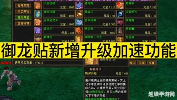 御龙在天快速升级攻略